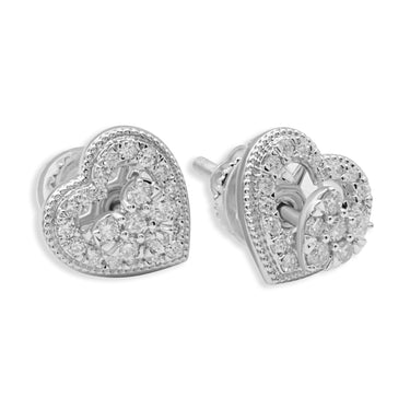 14k Yellow Gold Diamond Heart Shaped Stud Earrings 0.47 ctw